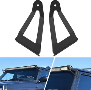 Nilight 2PCS 50 inch Curved LED Light Bar Bracket at Upper Windshield Roof Cab for 1984-2001 Jeep Cherokee XJ & 1986-1992 Comanche MJ