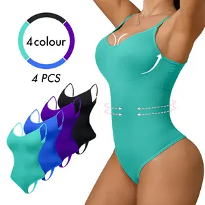 Women's High-Waisted Shaping Bodysuits - Tummy Control Shapewear with Butt Lift, Front Zip Closure & High Compression, Multi-Color Posture Support & Body Contouring for Everyday & Special Occasions, Hand Washable