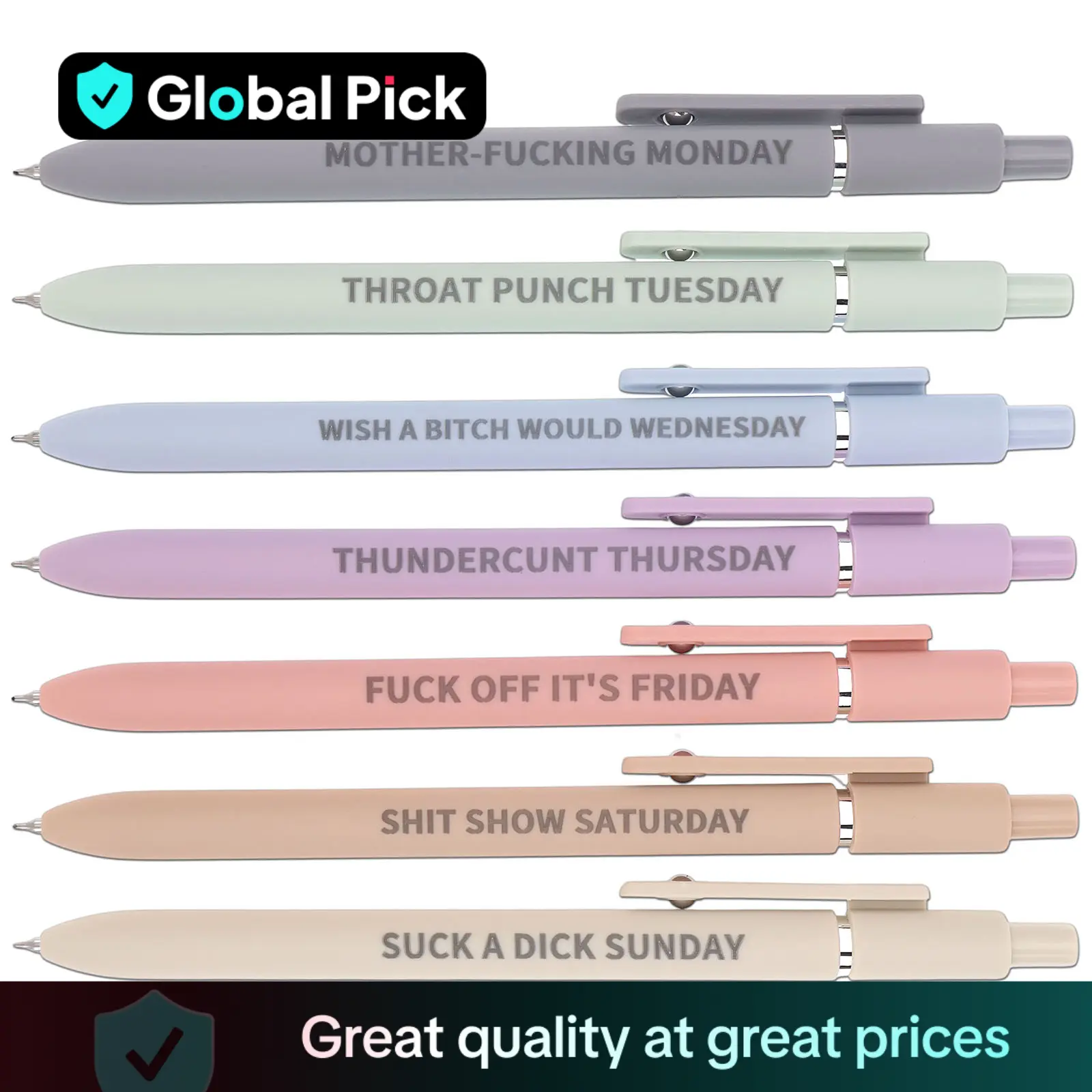 Creative Gel Ink Pen, 7/10pcs Daily Emotional Wording Writing Pens, Smooth Writing Pen, Office Stationery and Supplies