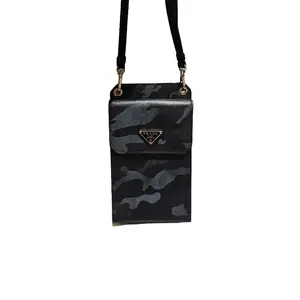Pre-owned PRADA leather Crossbody Bags LA preloved Saffiano camouflage shoulder smartphone case