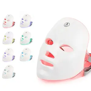 7 Color LED Mask with Neck Light Therapy, Skin Revitalizing Effect, Portable Design, Skincare and Travel Use, Ideal Gift, Facial Beauty Device