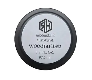 Woodworks LLC All Natural Wood Butter 3.3 fl oz 97.5ml Organic MTC Oil & Beeswax Conditioner for Wooden Furniture & Cutting Boards
