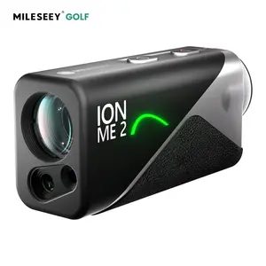 Mileseey IONME2 Golf Rangefinder 1100Yards Ultra-Compact Rainproof Precision Shots P2P Mode Slope Switch PinPoint Green Tech Dual OLED Display with Belt-Clip Golf Accessories