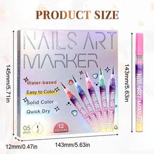 12Colors Nail Art Pens Set,2 free transparent storage box,Nail Art Markers Doodle Pen for Kids Adults, Nail Art Tools for Polishing Dotting Painting Liner DIY (1 Set) Y2K Festive Kit