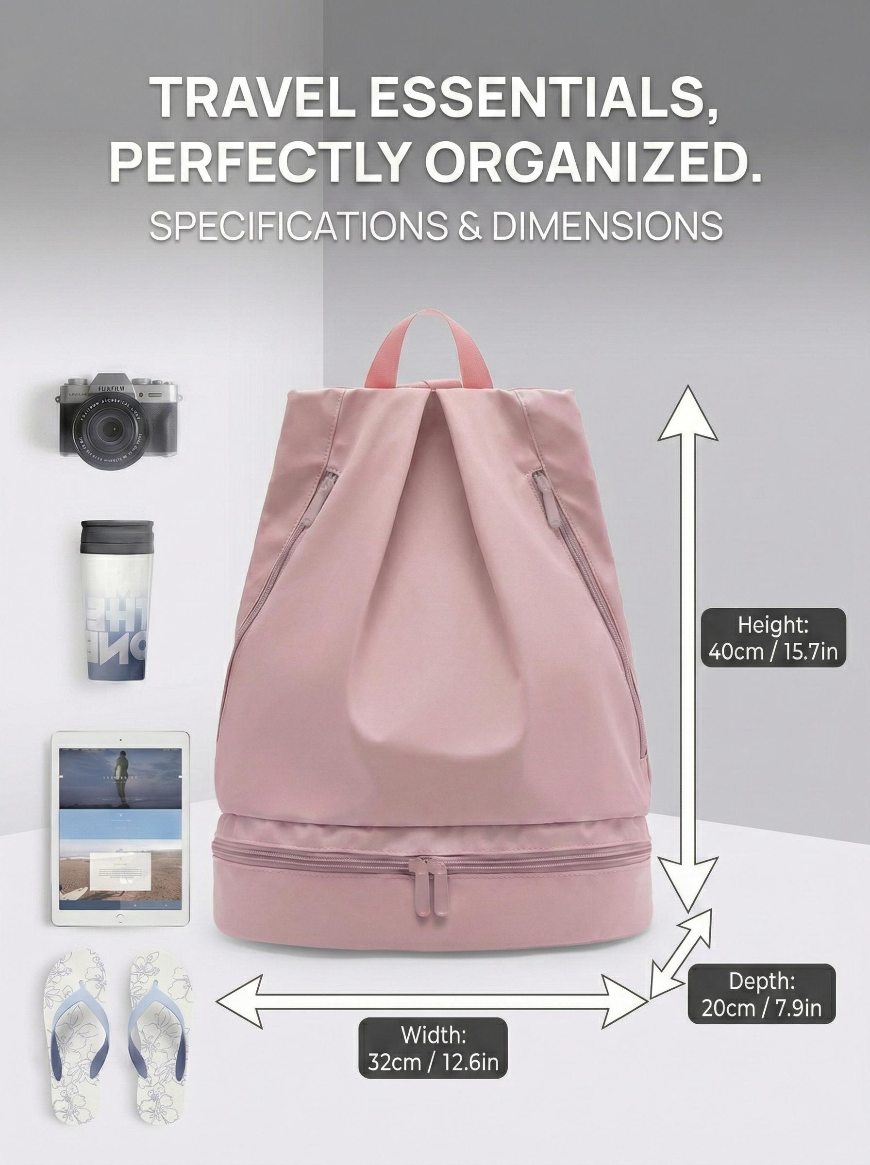 Durable Gym Backpack with Shoe Compartment, Lightweight Wet Dry Swim Bag for Pool and Beach, Water Resistant Sports Daypack for Camping and Travel Essentials Durable Gym Backpack with Shoe Compartment, Lightweight Wet Dry Swim Bag for Pool and Beach, Water Resistant Sports Daypack for Camping and Travel Essentials