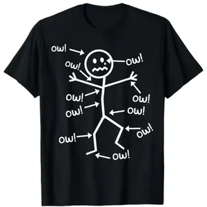 Humorous Chronic Pain Awareness T Shirt for Summer Casual Wear Round Neck Short Sleeve Machine Washable Everyday Top