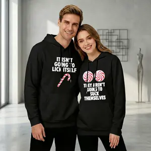 Candy Cane Couple Hoodies | ChristmasGifts for Couples | Cozy Winter Hoodies for Holiday Parties & Lazy Days | Funny Matching Couple Outfits #HoodieWeather