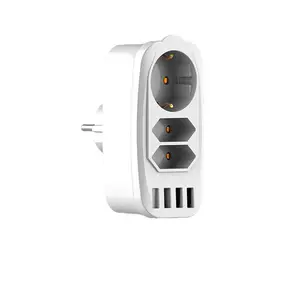 European Standard Wall Power Strip USB EU Plug One-to-Three Compact Portable Travel EU Adapter German Smart Socket