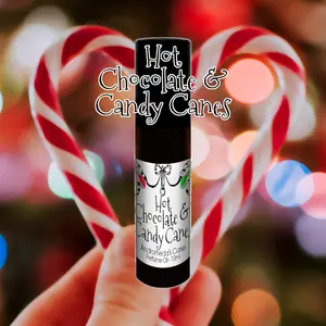 Hot Chocolate & Candy Canes - Chocolate, Peppermint, Marshmallow  - Rollerball Perfume Oil