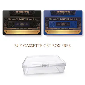Voice Recording Cassette Gift for Loved Ones, My Voice Forever Yours Audio Keepsake with Clear Plastic Storage Box, Record Your Own Message for Couple Family Anniversary Long Distance Gift, Ships from USA