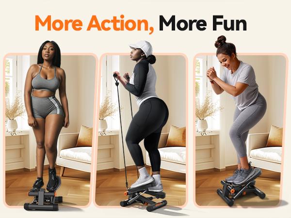 Niceday Stair Stepper for Exercise,Compact Hydraulic Stepper for Effective Cardio & Leg Workouts, Home Gym & Office Use, LCD Monitor, 300LB Weight Limit