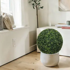 18.5" Dark Artificial Boxwood Topiary Ball