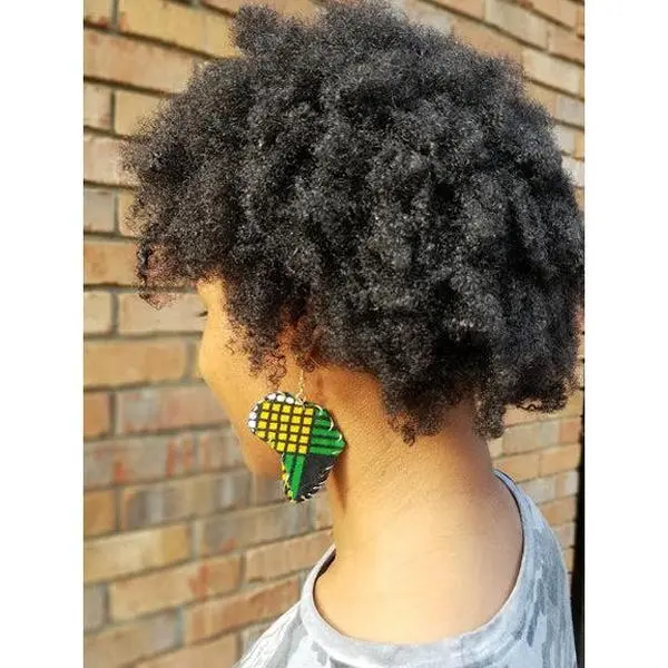 Green African Print Earrings-DP3553ER1