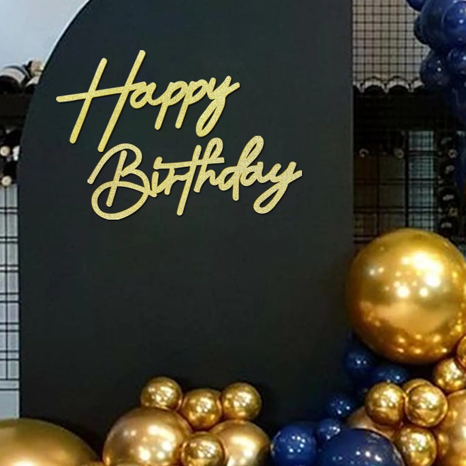 Happy Birthday Sign for Backdrop - Glitter Felt Happy Birthday Letter Sign for Balloon Arch Birthday Party Balloon Arch Backdrop Decorations for Birthday Party  Shower -