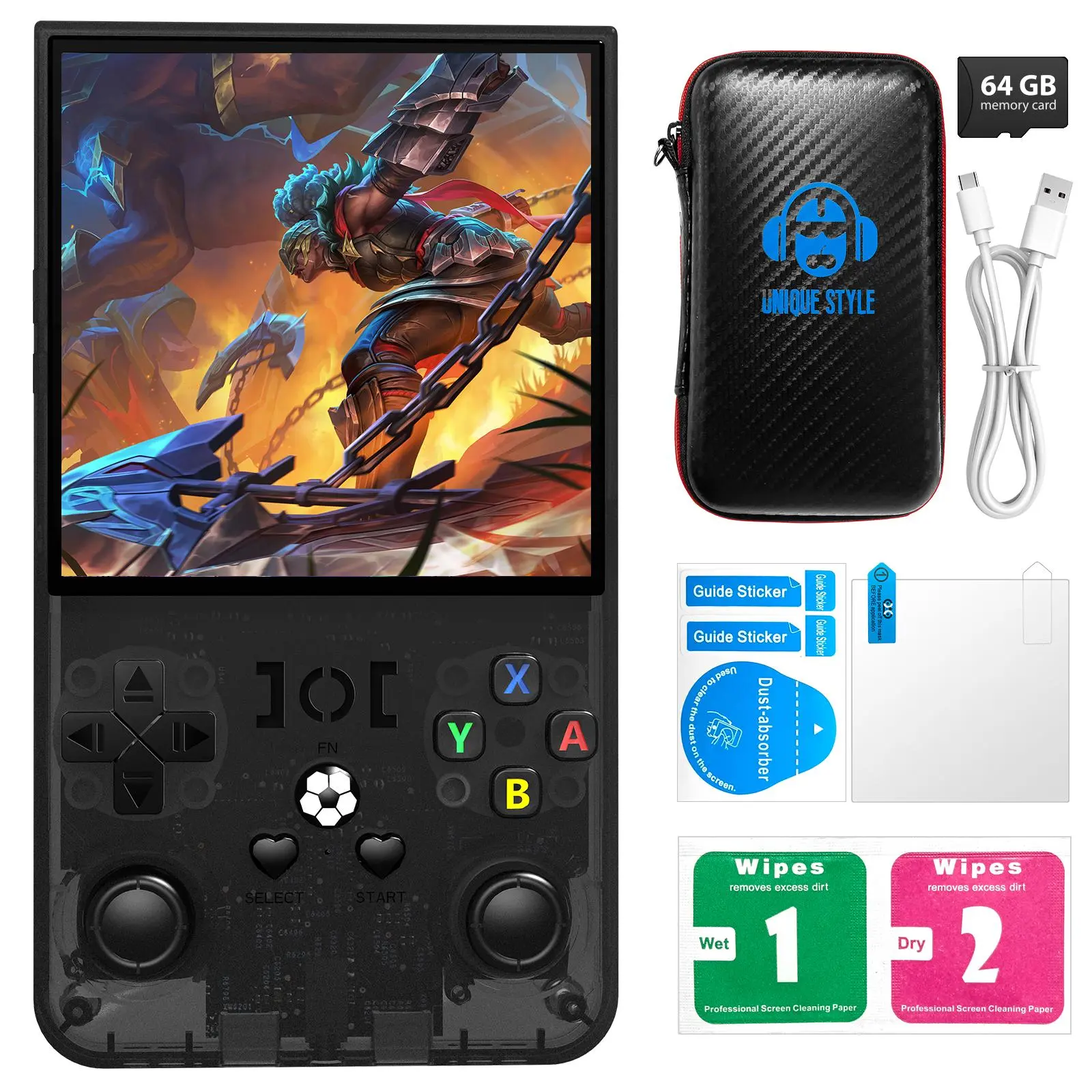 [R36MAX New Arrival] Retro game console with 1,800 games and two-player support. Built-in WiFi, 4.0-inch 720*720 IPS OCA screen