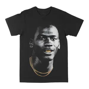 Michael Jordan Gold Grill Graphic Tee Retro Unisex T-shirt Fashion Clothing for Men & Women