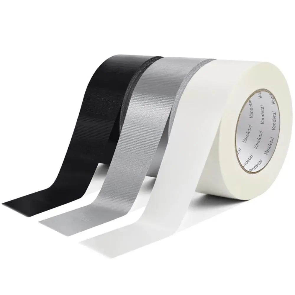 Strong Adhesive Heavy Duty Waterproof Duct Tape Bulk for Indoor Outdoor Repairs, DIY Work, Tear by Hand (Black + Silver + White 3 Pack, 2 Inch × 33 Yards Total)