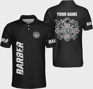 Personalized Barber Polo Shirt for Men, Barber 3D Clothes Gifts for Barber Shop