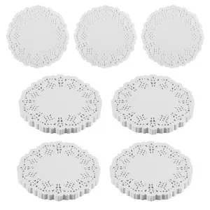 Disposable Oil-absorbing Baking Paper, 100pcs 5.5inch Round Flower Pattern Baking Paper, Fried Food Mat, Dinner Plate Bottom Paper, Air Fryer Pad Paper