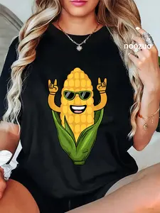 100% Cotton Funny Corn Design For Men Women Sweet Corn On The Cob Lovers T-Shirt