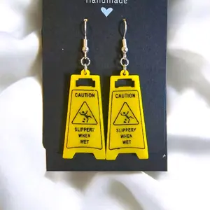 20) Wet Floor Sign Earrings!