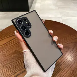 Luxury Ultra Thin Shockproof Hard PC Frosted Clear phone Cover with Lens Film Protection for Samsung Galaxy S25 Ultra Plus S24 S23 FE S22 Ultra Plus S21  A12 A13 A14 A15 A16 A35 A25 A54 A52 Lens Protector,  Shockproof Case, Lens Protector Case