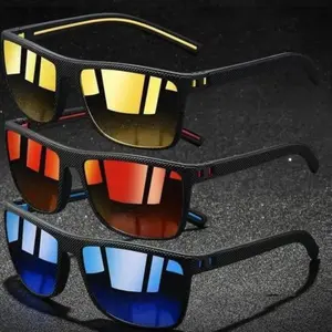 3-Pack Unisex Retro Plaid Square Sunglasses, UV400 Protection Polarized Lens, Lightweight Double Bridge Frame for Travel Sports Streetwear