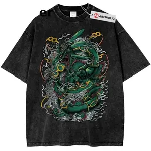 Rayquaza Shirt, Pokemon Shirt, Anime Shirt, Vintage T-Shirt Menswear Top Underwear Tshirt