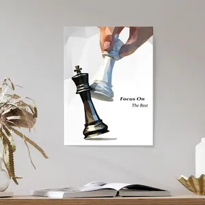 Chessboard Pattern Wall Art Framed, Modern Art Canvas Poster Abstract Design, Wall Art Decor for Home Living Room Bedroom Office