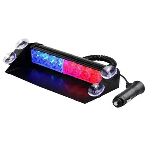 FCCEMC Universal for Car Strobe Light Flasher 12V 8 LED Vehicle Flashing Warning Lamp Red Blue Police Emergency Lights