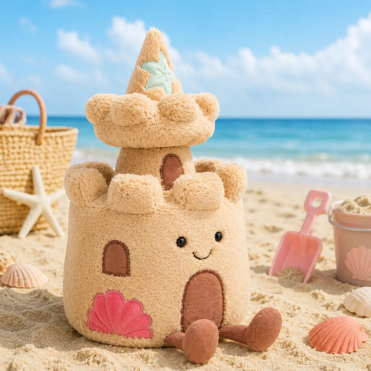 Jellycat Sandcastle Plush  – Adorable Amuseables Beach Castle Stuffed Animal for Home Décor & Gifts