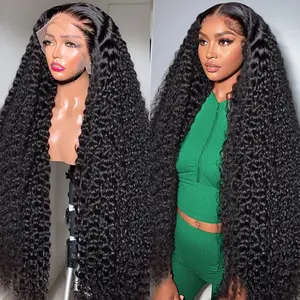 Idoli 30 Inch Deep Wave Lace Front Wigs Human Hair 13x6 HD Transparent Deep Wave Lace Front Wigs for Women Curly Wig Pre Plcked Deep Wave Wigs with Baby Hair