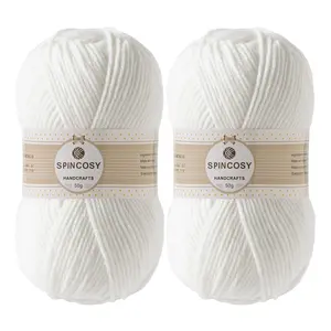 2-Pack 4-Strand Acrylic Yarn, Soft and Skin-Friendly, Ideal for Crocheting Clothes, Dolls, Bags, and Various Handicrafts