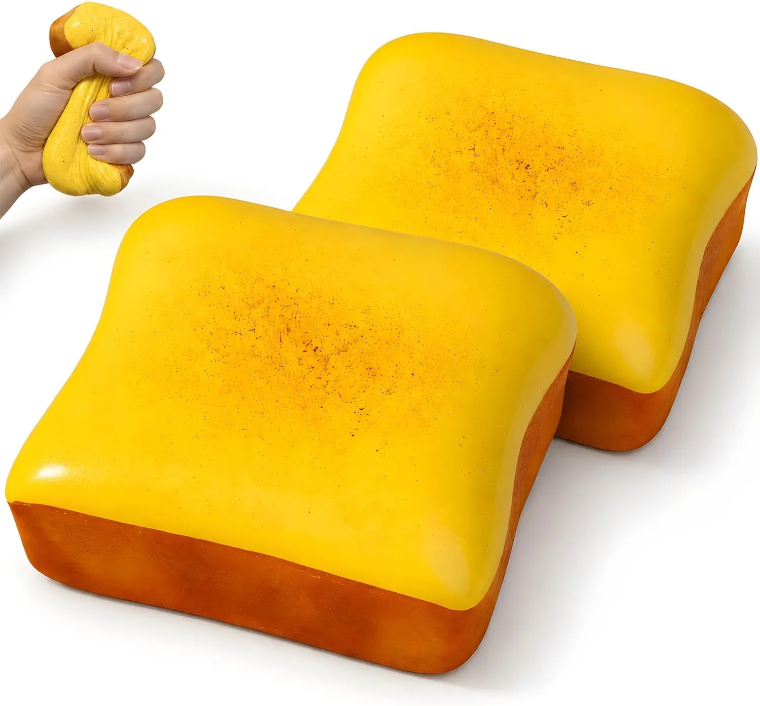 Bread Squishy,Slow Rising Squishy,Butter Squishys,Squishys Bread with Butter Scent, Soft Sticky Toast Squishies Toy, Stress Relief Fidget for Focus,Party Favor Gift homeessentials