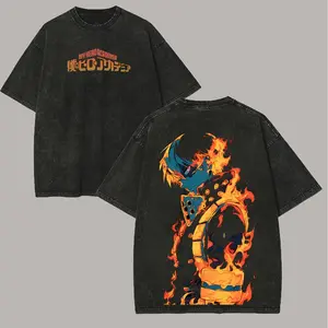 My Hero Academia Shoto Todoroki Printed Unisex Washed T-Shirt25