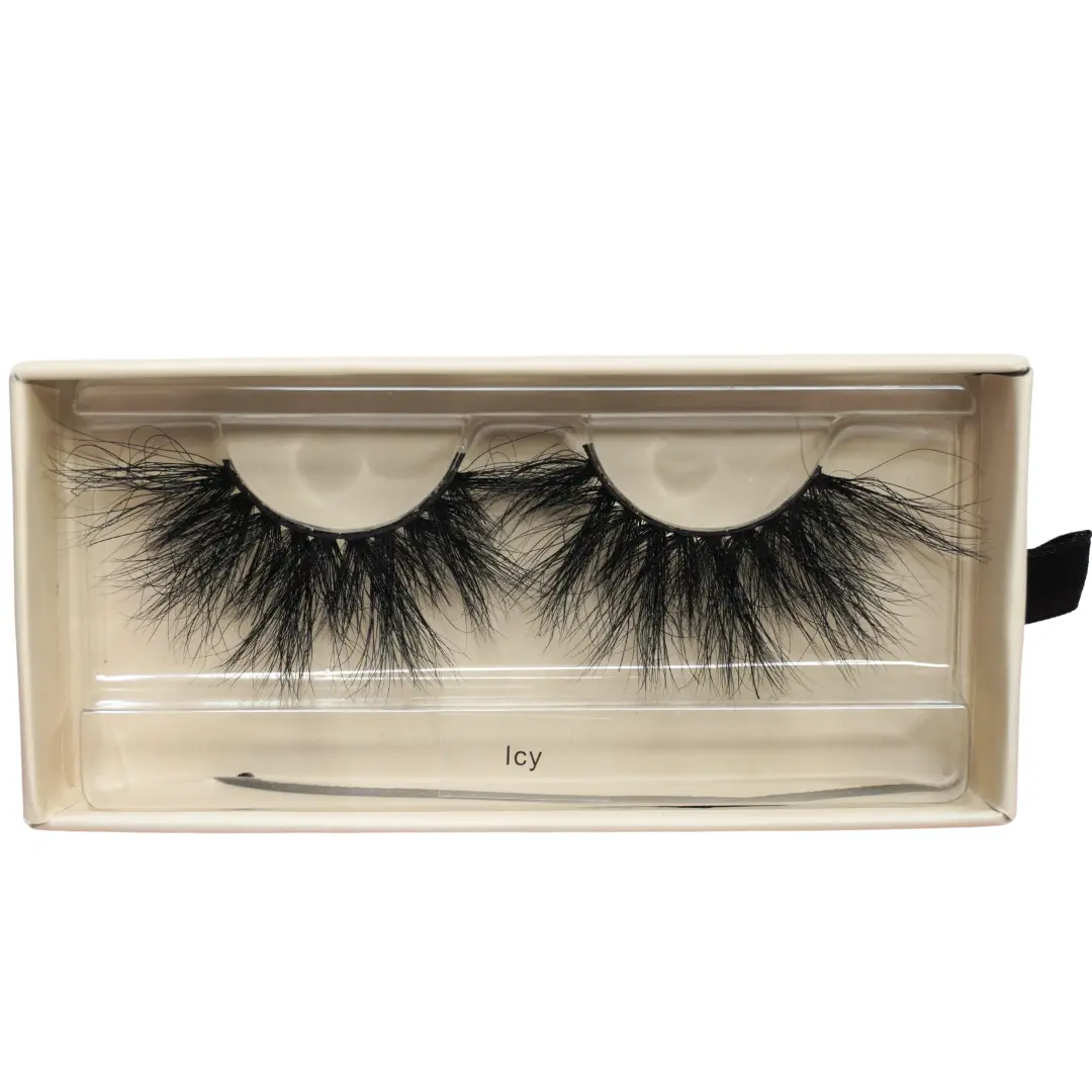 Luxury Mink False Eyelashes, 'Icy' Style Wispy C Curl Cosmetic Lash Strips for a Professional Eyelash Extension Effect, Eyelash Extensions