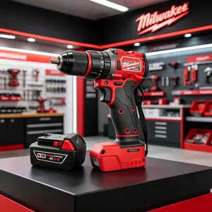 Brushless Rechargeable Electric Screwdriver Set, MILWAUKEE Style Impact Hand Drill 110V, Lightweight Portable Dual-Purpose Drill for Home Woodworking Maintenance nut-busting torque