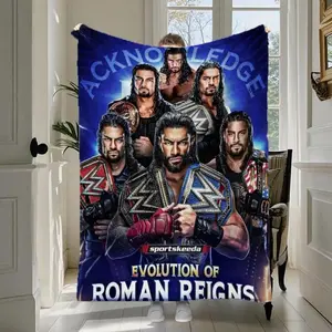 Quality Roman Reigns Career Evolution Throw Blanket - WWE-Inspired Championship Belts & Signature Poses, All-Season Soft Flannel For Home, Office, Travel - Wrestling Fan Gift For Christmas, Birthdays, Home Decor, Office Comfort, Spor - Quick Delivery