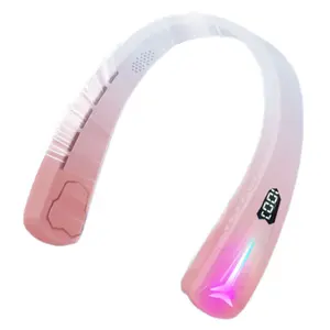2-in-1 Neck Cooler Bluetooth Speaker, Electric Music Speaker Neck Fan,Multifunctional Sporty Neck Audio Fan,Creative Gift for Travel Outdoor Yard Work