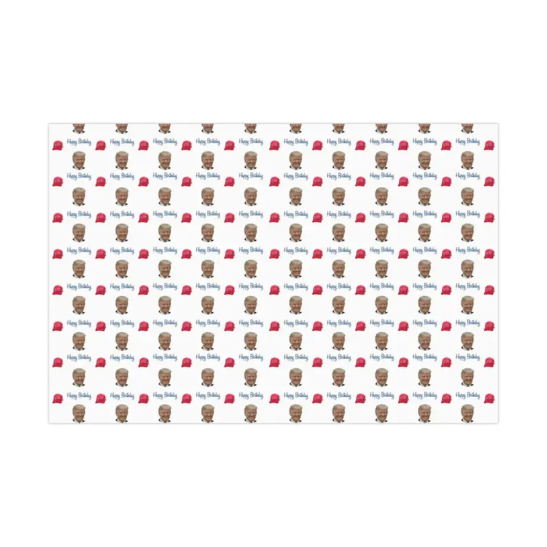 Happy Birthday Trump Gift Wrap: Political Party Present Wrap