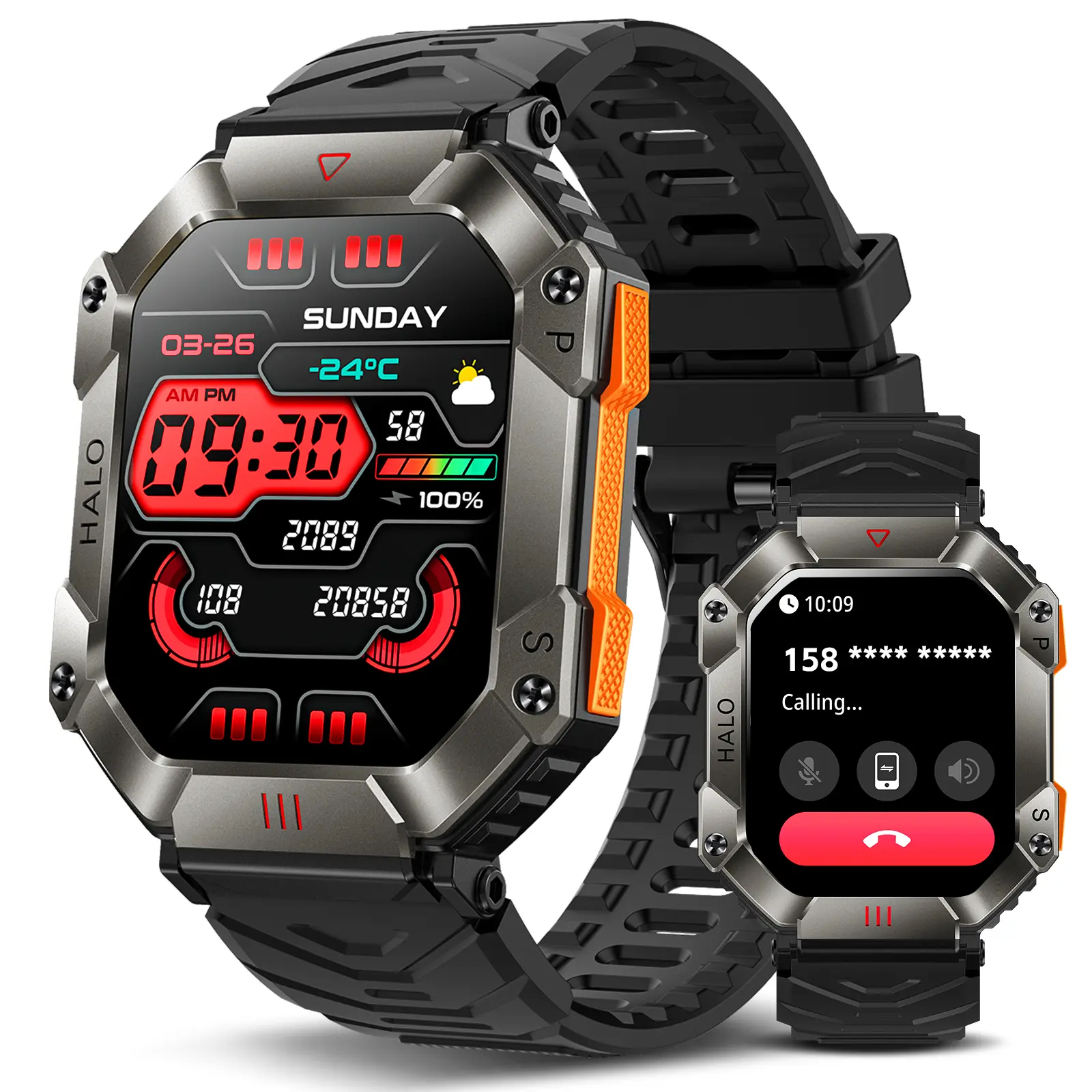 Smart Watch for Men(Call Make Answer) with multiple Functions 2.0’’ Large Screen Sports Smartwatch with Barometer/Compass/650mAh Battery 107 Sports Modes,back to school,back to school haul