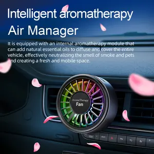 Car Mini Aromatherapy Fan, Air Vent Clip Ambient Light with Essential Oils, Portable Car Perfume Diffuser, Smart Car Diffuser, Enhance Your Driving Experience