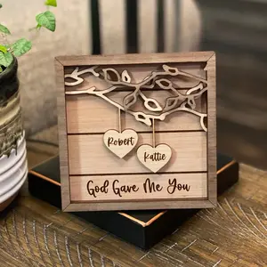 Personalized Wooden Sign | Couples Custom Wood Sign | Anniversary Gift | Personalized Wedding Gift | Valentines 3d Sign | Couples Names Sign