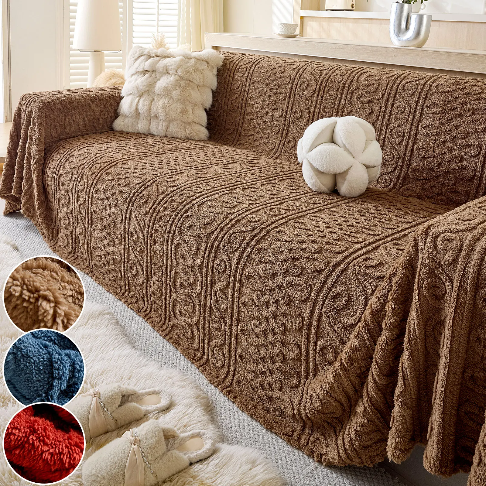 Chinese Knot Sofa Cover Cloth Anti-Cat Scratch New Style Simple Sofa Towel Full Coverage All Seasons Universal Type Washable Sofa Slipcover