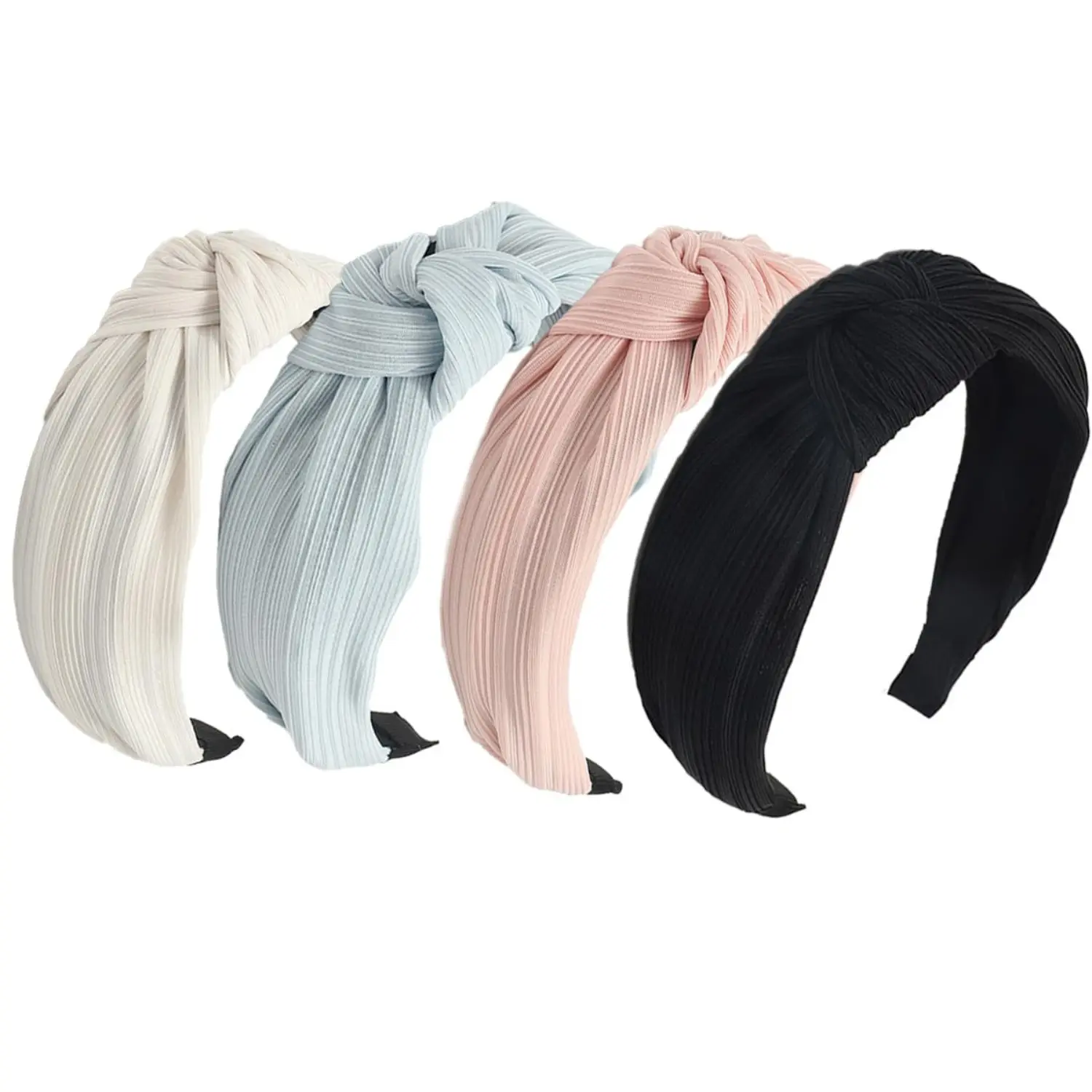 Women's Adjustable Elastic Solid Color Fashion Headbands, 4-Pack Festive & Party Supplies for Summer Events, Adjustable Headband, Elastic Fashion Headbands