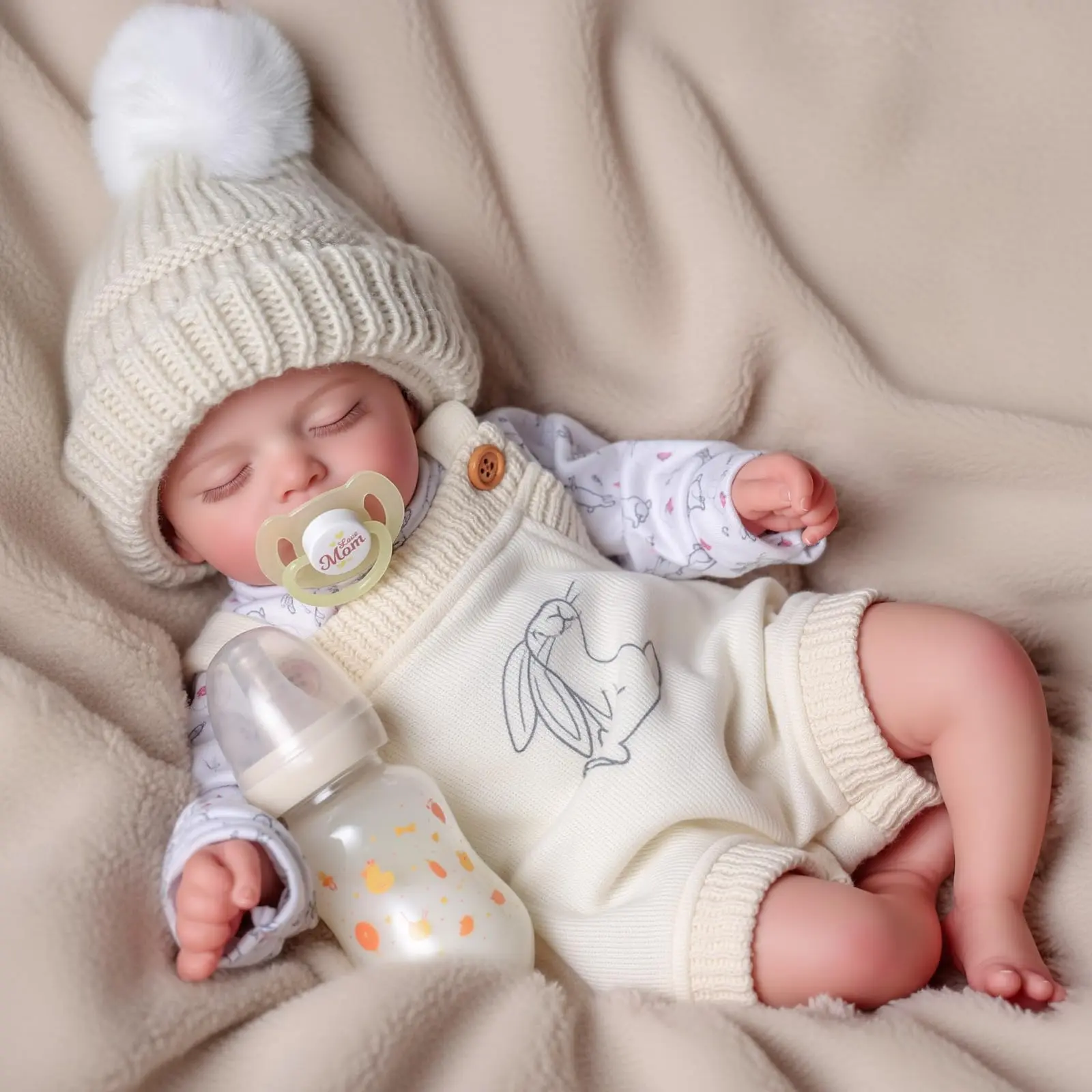 BABESIDE 20-Inch Reborn Baby Doll Girl - Realistic Sleeping Newborn Soft Doll with Cloth Body & Vinyl Limbs, Lifelike Toy for Kids Ages 3+, Soft Dolls