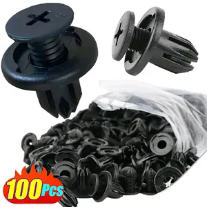 100pcs Auto Plastic Rivets Fasteners Screw Repair Car Bumper Fender Rivet Fastener Clips 8mm.