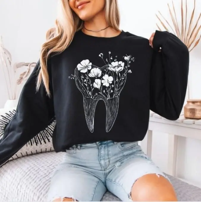 Dentist Sweatshirt, Cute Dental Hygienist Sweater, Dental Hygiene Crewneck, Dental Assistant Shirt, Cozy Dental Student Top, Gift For Dental Staff