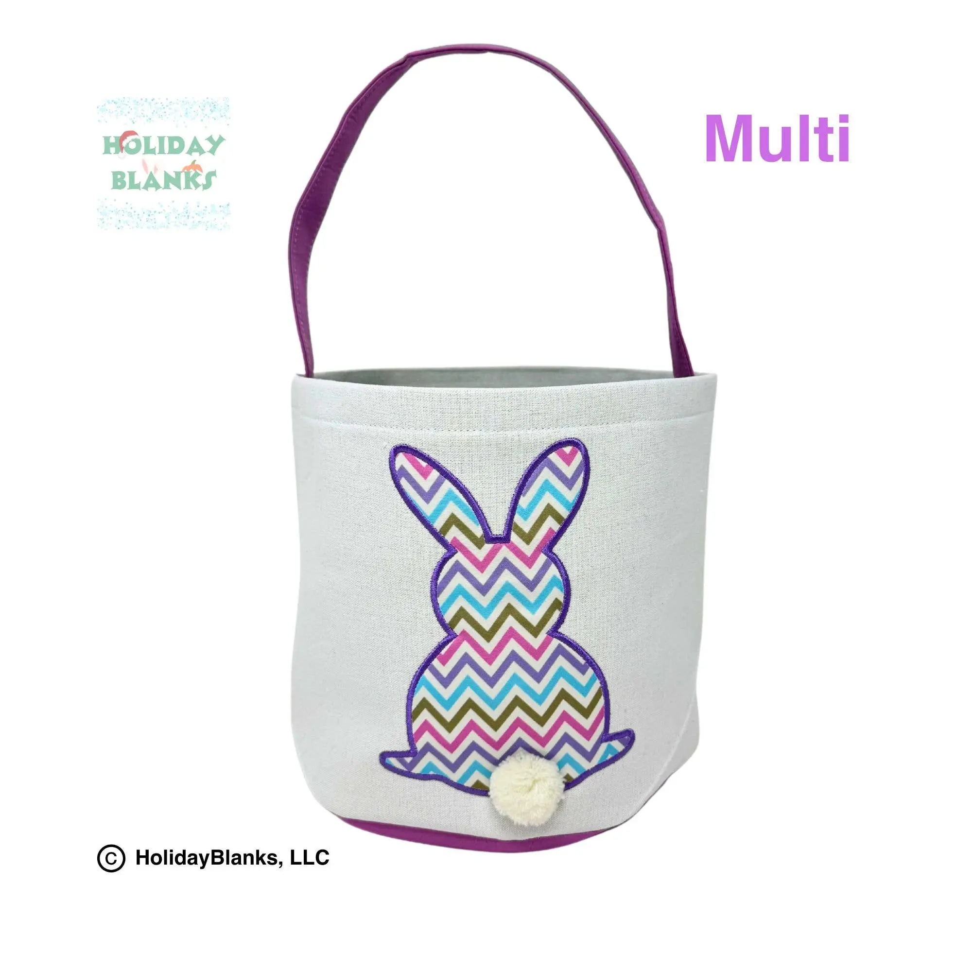Chevron bunny easter basket: Multi