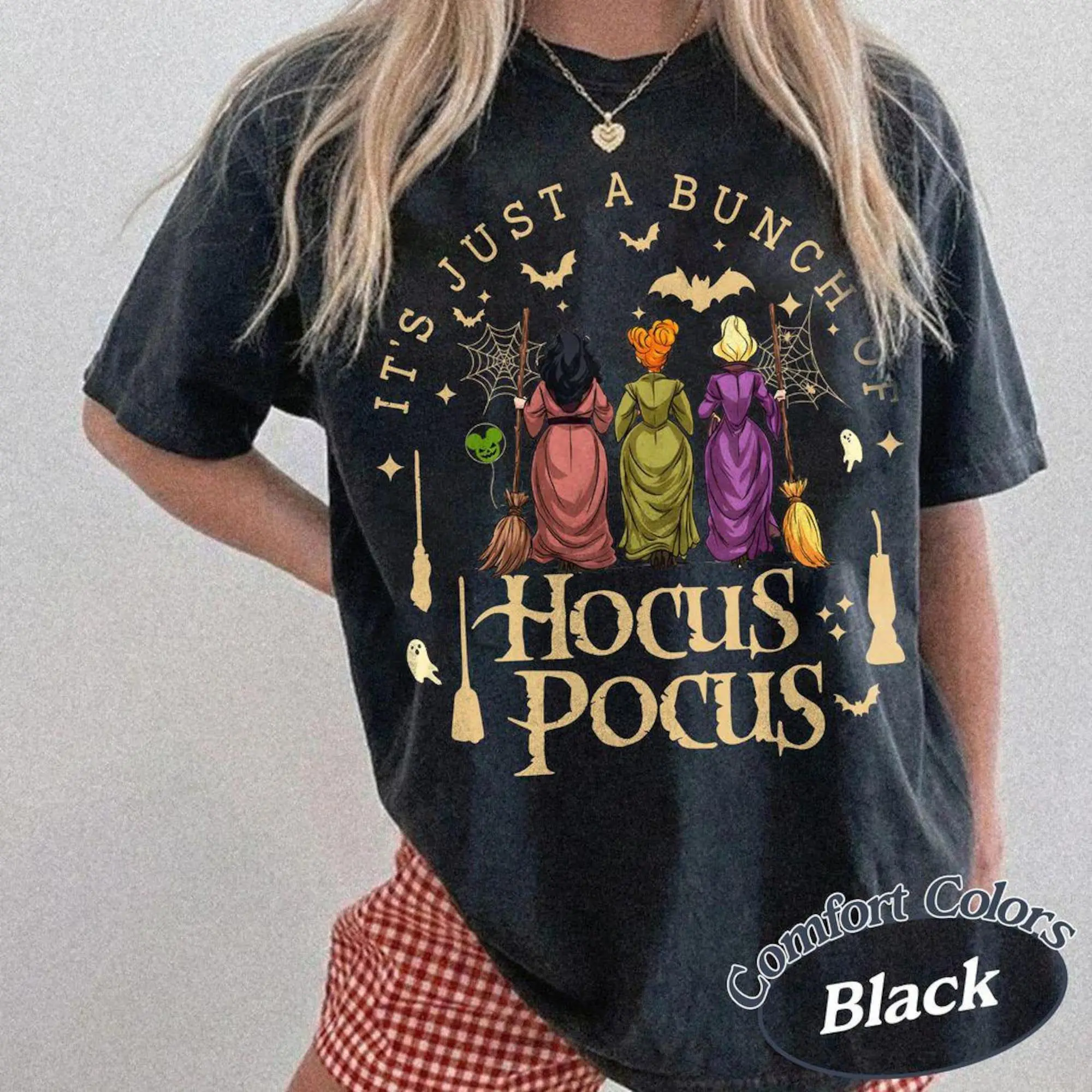 Comfort Colors Halloween Hocus Pocus T-Shirt, Movie Witches Funny Horror Characters T-Shirt, Sanderson Sisters T-Shirt, Scary Movie, Family Trip, Halloween Gifts